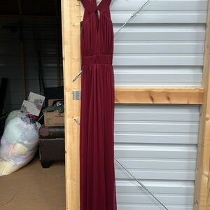 ALFRED SUNG Burgundy Maxi Dress